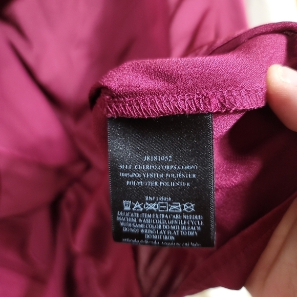 The Jetset Diaries Nico Ruffle Satin Blouse Medium Berry - Picture 7 of 8